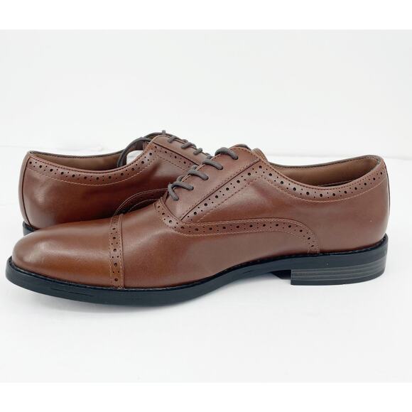 Fairlane Men's Feawin Flex Oxford Shoes 13 Brown Leather Lace Up Heel NWOB - Picture 5 of 12